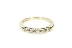 14K White Gold 0.20 Ctw Diamond Simple Channel Wedding Band Ring