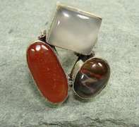 Exceptional Colors Natural Stone Ethnic Handcrafted Ring