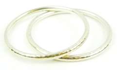 Pair of Silpada Hammered Sterling Bangle Bracelets