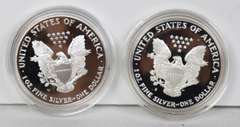 1986 S & 2001 W Proof Silver Eagles with Boxs Papers