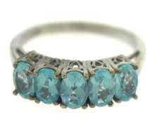 Sterling Silver Auamarine Ring