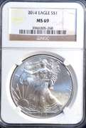 2014 Silver Eagle NGC MS 69