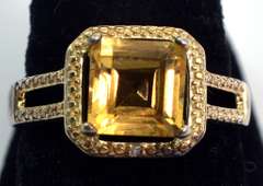 Sterling Silver Vermeil CZ Cocktail Ring