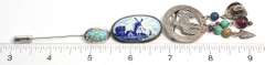 Lot of 3 Sterling Silver Pins