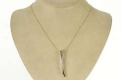 14K Yellow Gold Diamond Inset Criss Cross Bar Statement Pendant