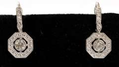 14K White Gold Diamond Earrings