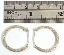 Etched White Gold Hoop Earrings