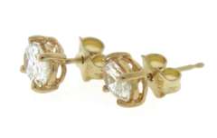 Elegant Oval Cubic Zirconia Yellow Gold Earrings
