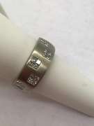 Ladies 14K Princess Cut Diamond Brushed Band