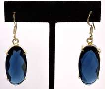 Bold, Fun, & Funky Blue Crystal Earrings in Sterling Silver