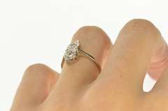 10K White Gold Retro Heart Sweetheart Anniversary Promise Ring