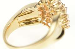 10K Yellow Gold Light Brown Diamond Cluster Statement Ring