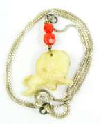 Artisan Vintage Celluloid Lion Sterling Necklace