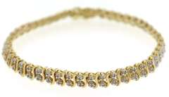 Sterling Silver Diamond Accent Double S Link Bracelet