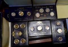 Lot of 5 Coin Display Boxes With Coin