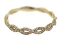 Shimmering 14kt YG Twisted Openwork Diamond Band