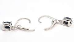 Star Sapphire Dangle Earrings in Sterling Silver