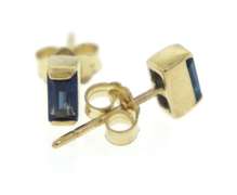 Sleek Sapphire Baguette Stud Earrings