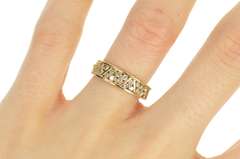 14K Yellow Gold 0.60 Ctw Triangle Diamond Wedding Band Ring