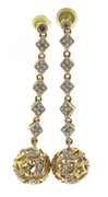 Amazing Set of Moon & Star Ball Drop Necklace w Earrings