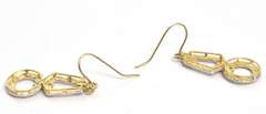 Modern Zipper Pull Dangle Earrings in 2-Tone Gold