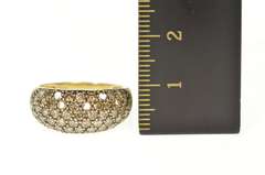 10K Yellow Gold 0.98 Ctw Pave Light Brown Diamond Statement Ring