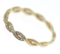 Shimmering 14kt YG Twisted Openwork Diamond Band