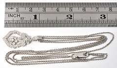 Sophisticated Diamond Pendant Necklace in 14K WG