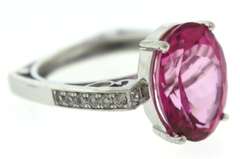 Sterling Silver Big Oval Pink Spinel