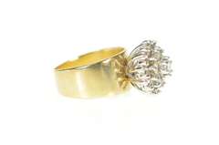 10K Yellow Gold 1.00 Ctw Retro Round Diamond Cluster Ring