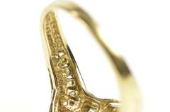 10K Yellow Gold Wavy Baguette & Round Diamond Statement Ring