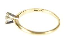 14K Yellow Gold 0.28 Ct Diamond Round Solitaire Engagement Ring