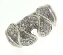 Dazzling Pave Diamond Ribbon White Gold Ring