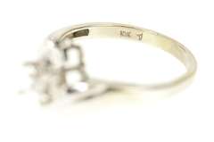 10K White Gold Diamond Solitaire Retro Bypass Promise Ring