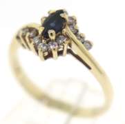 Beautiful 14kt YG Sapphire and Diamond Halo Ring