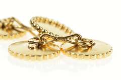 14K Yellow Gold Tiffany & Co. Round Scalloped Trim Men's Cuff Links
