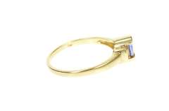 10K Yellow Gold Pear Tanzanite Diamond Accent Engagement Ring