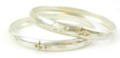 2 Italian Engraved Sterling Hinged Bangles