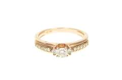 14K Rose Gold Diamond Classic Simple Promise Engagement Ring