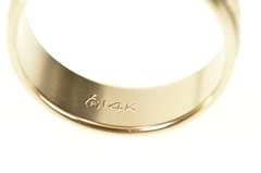 14K Yellow Gold 6.9mm 1940's Black Enamel Leaf Vine Band Ring