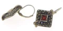Sterling Silver Red Spinel Earrings