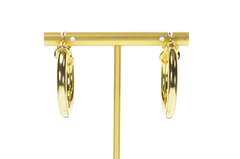14K Yellow Gold 26.0mm Round Statement Classic Hollow Hoop Earrings