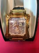 GOLD, BLACK & DIAMOND BA2RO MANS WRIST WATCH