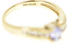 10K Yellow Gold Oval Tanzanite Diamond Accent Wavy Ring