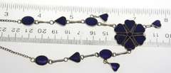 Sterling Silver Lapis Sun Style Necklace