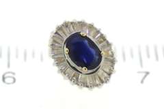 Glamorous Oval Sapp w Bagg Diamond Earrings