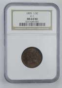 MS64 RB 1855 Braided Hair Half Cent - C-1 - Graded NGC