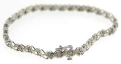 Elegant White Gold Diamond X Link Bracelet