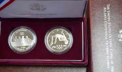 1996 Olympic 2 Coin $ Set Row & High Jump