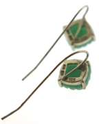 Sterling Silver Carved Jade Earrings